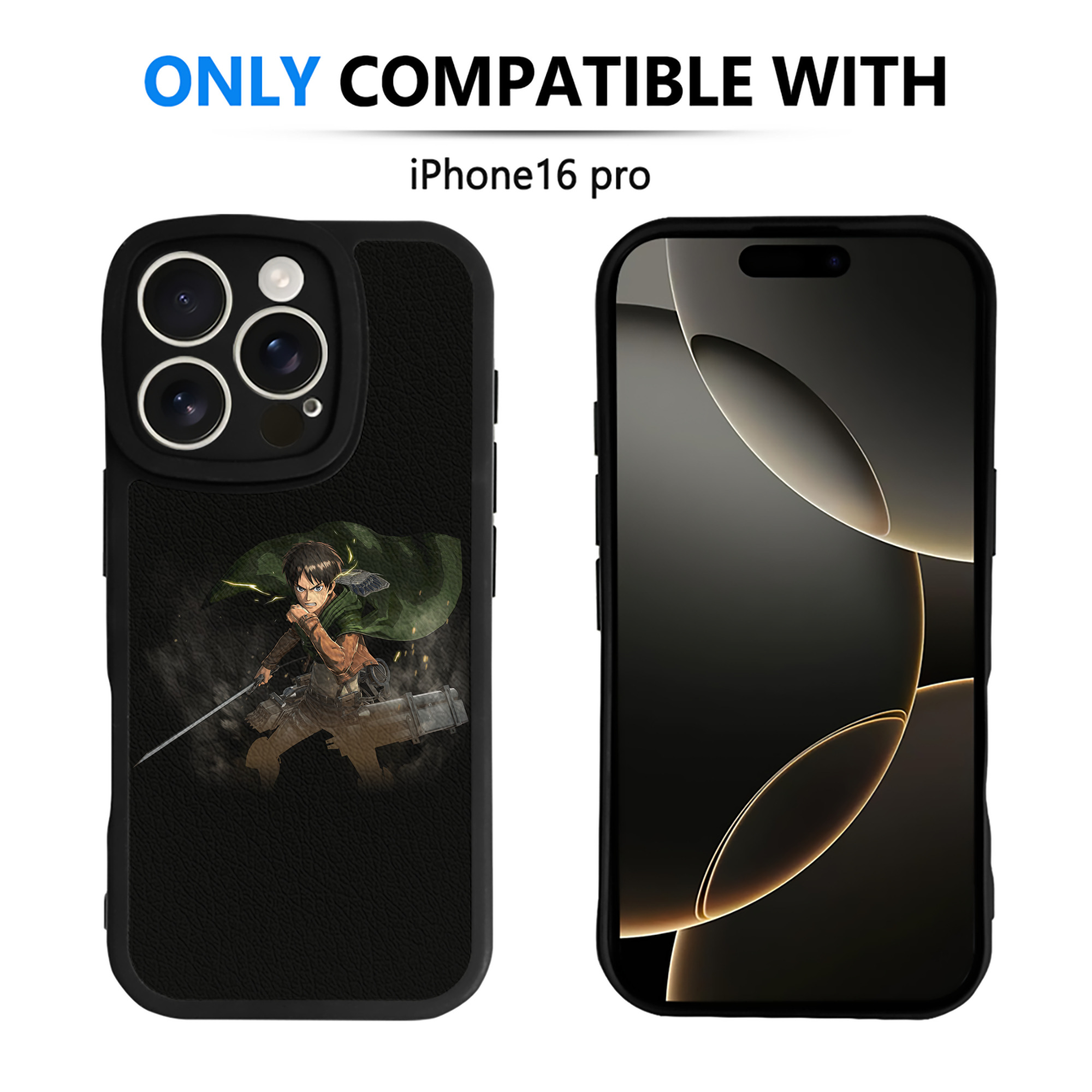 （画像用） 進撃の巨人 エレン･イェーガー Attack on Titan Eren Jäger 【iPhone 16シリーズ対応】シリコンスマホケース（レザー調） 材質：シリコン